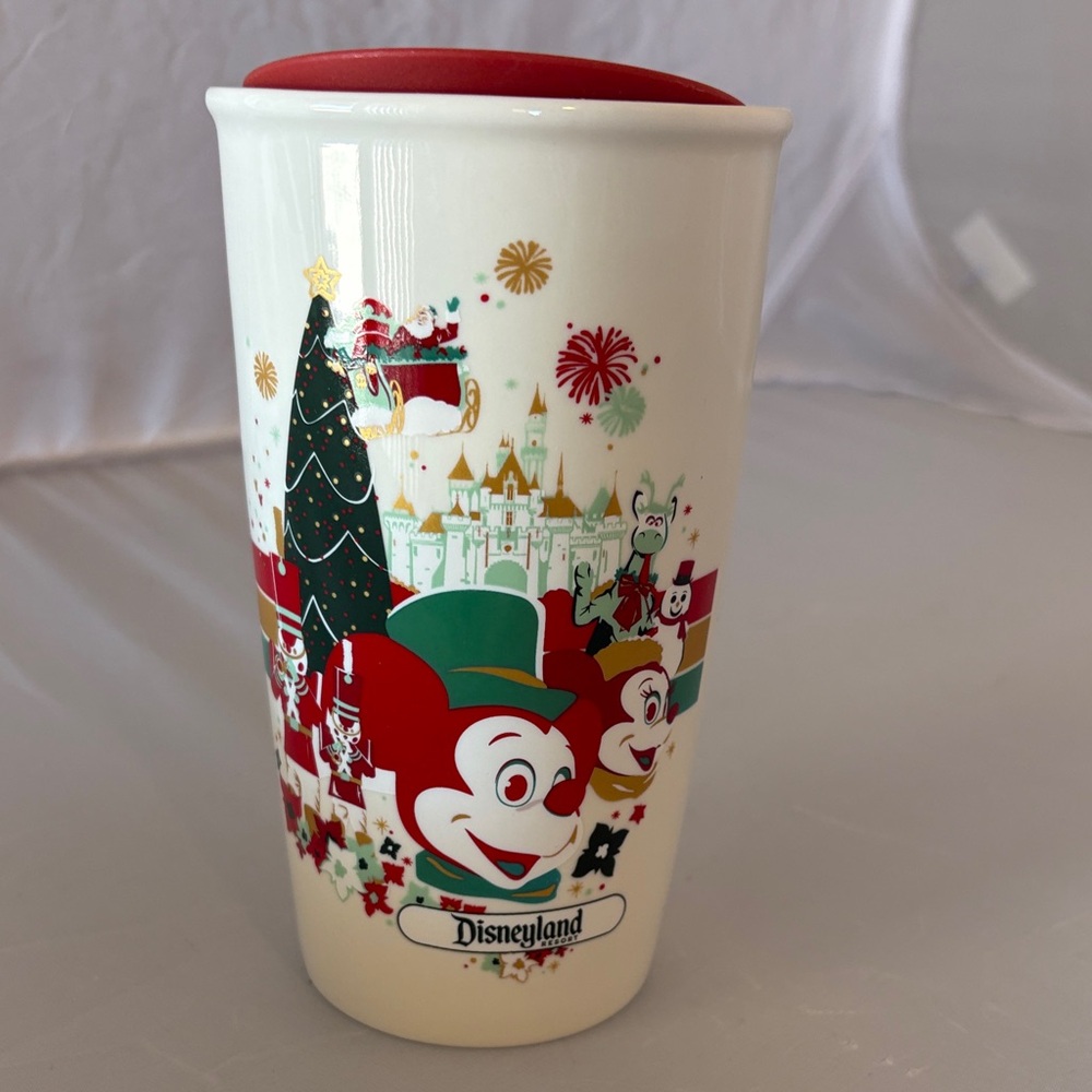 New Starbucks Disneyland Holiday Tumbler Ceramic 12 fl oz Mickey Double Wall Mug